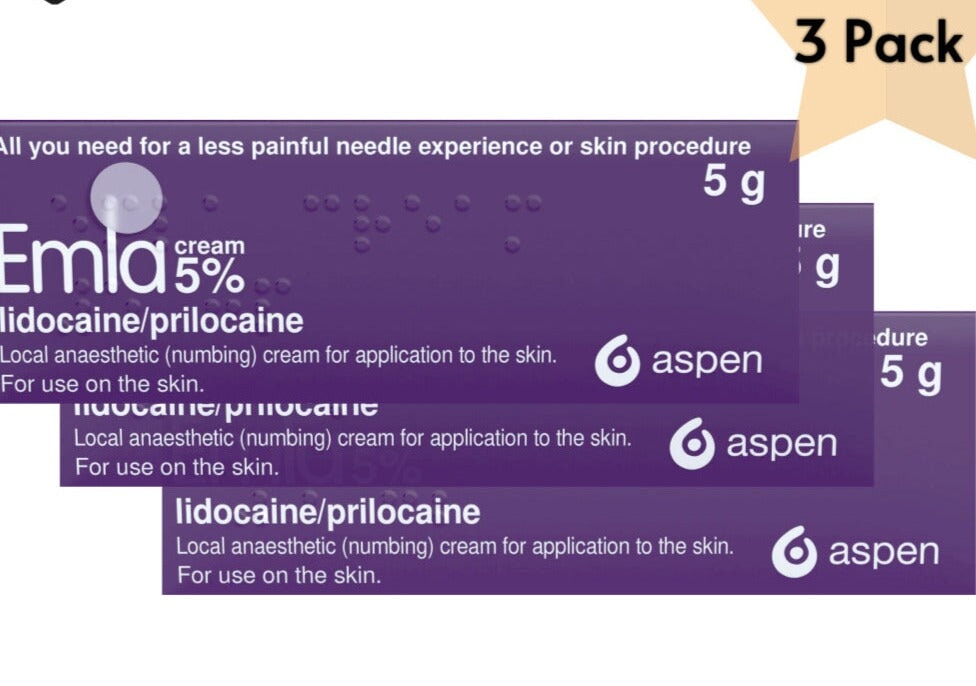 EMLA Cream 5g x 3 Packs - Numbing Local Anaesthetic Cream Pharmacy Pack theChemistonline