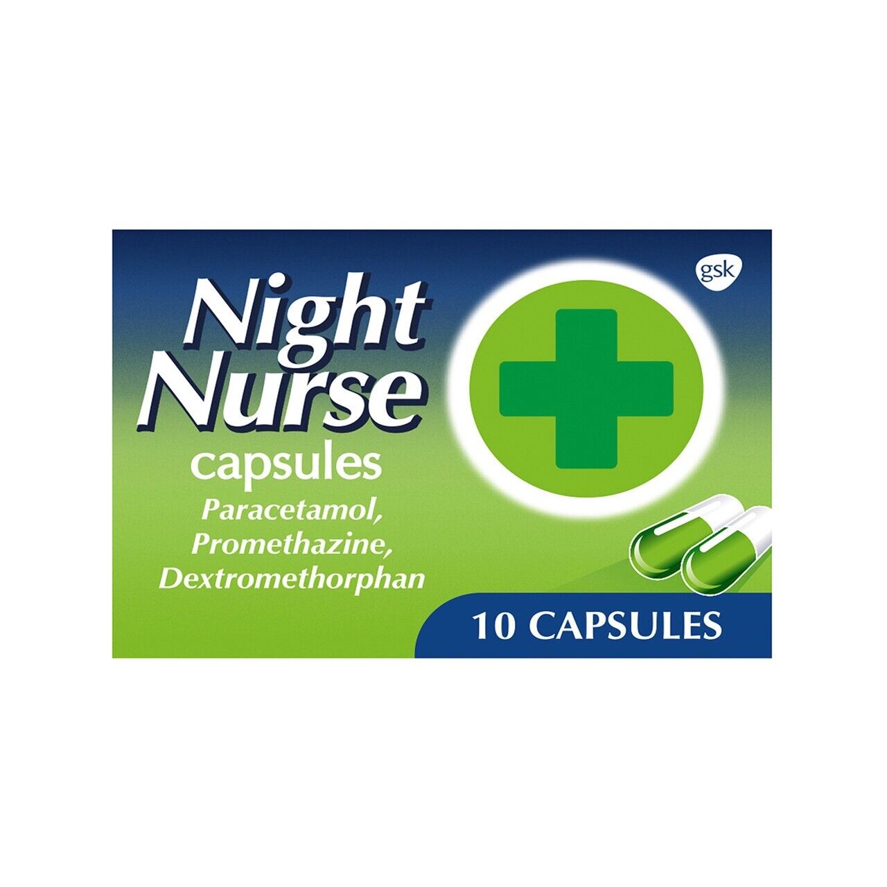 Night Nurse 10 Capsules All in One for Cold/Flu Relief ( Max 1 Box ).