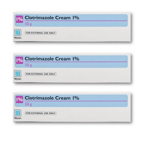 3 x 50g - Clotrimazole Cream 1% - Fungal Skin Treatment - Brand May Vary UK
