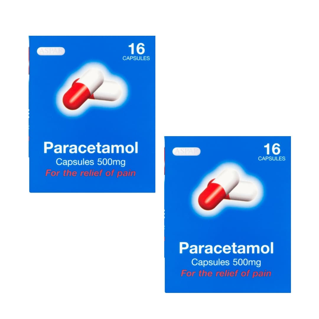 32 Paracetaml 500mg CAPSULES Pain Relief Period Back Migraine Cold Flu MAX 3