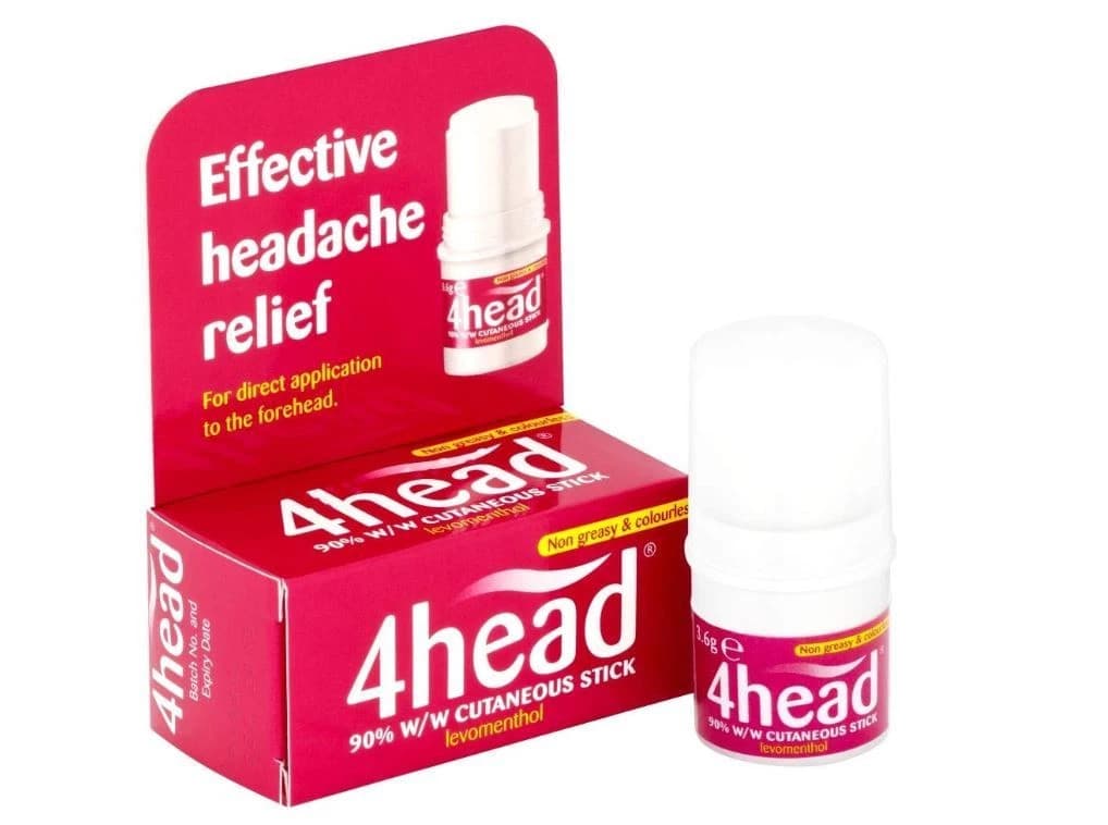 4HEAD STICK - MIGRAINE HEADACHE PAIN RELIEF 4 head drug free 3.6g