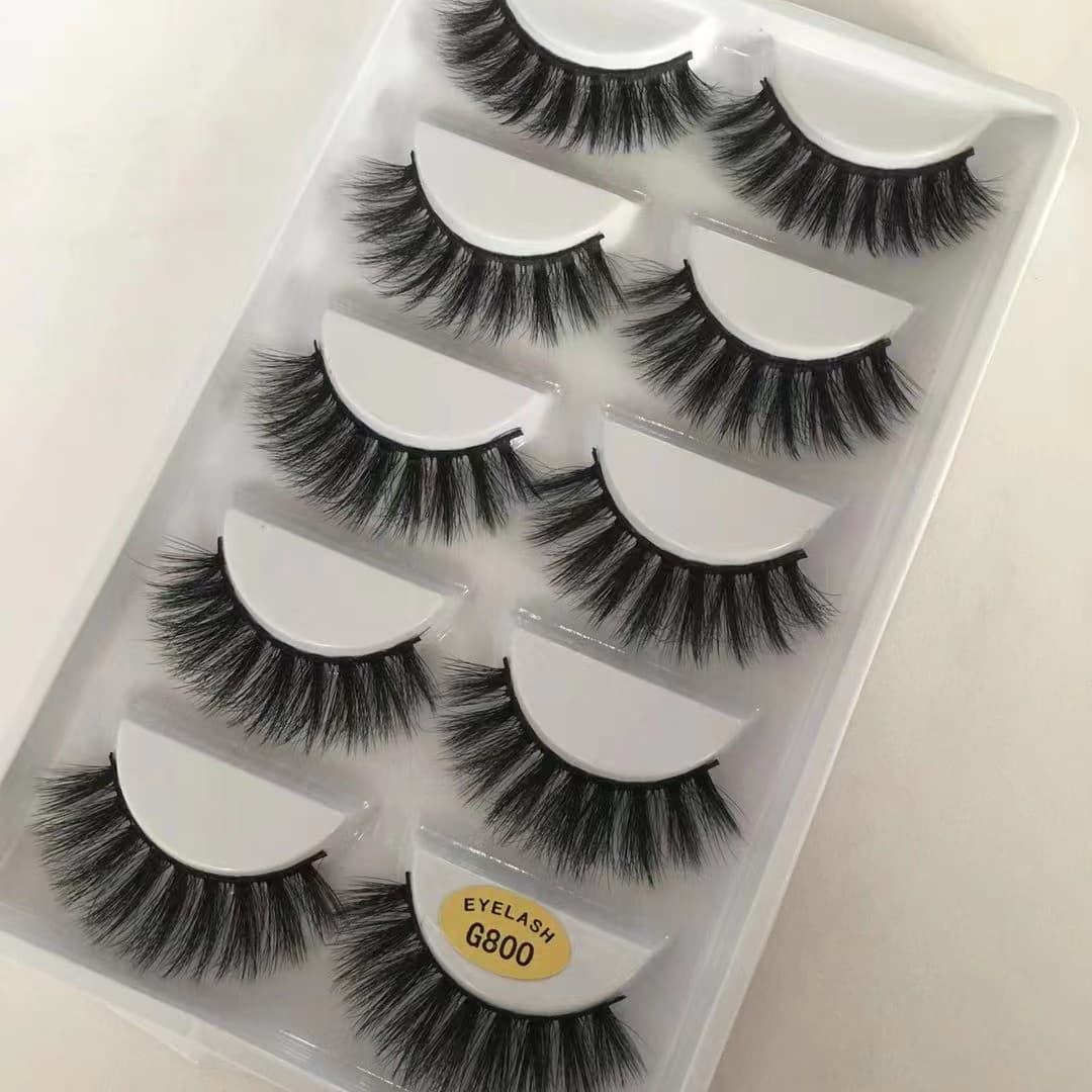 5 Pairs 3D Mink False Eyelashes Wispy Cross Long Thick Soft Fake Eye Lashes