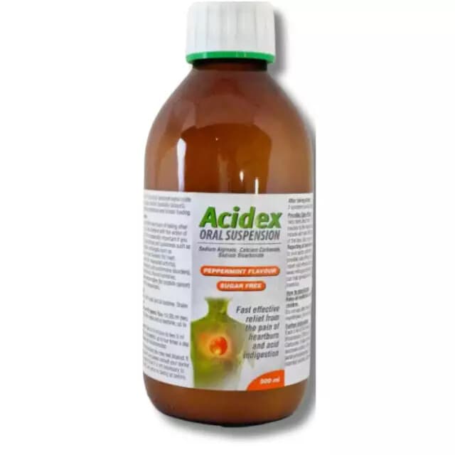 Acidex Oral Suspension Peppermint 500ml- Heartburn Relief Formula & acid reflux