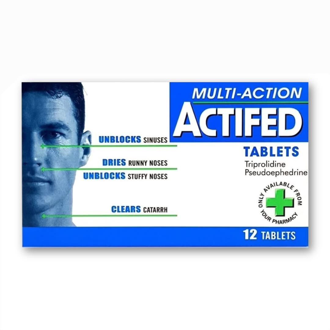 Actifed Multi-Action - 1x12 Tablets Fast-Acting Sinus Relief (Maximum 1 Pack)