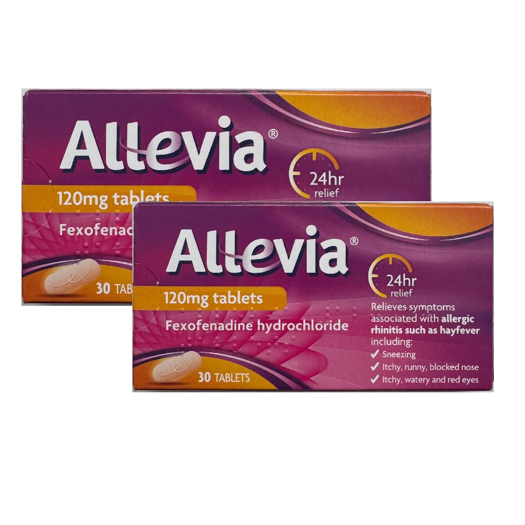 Allevia 120mg Hayfever Allergy Relief - 30 Tablets X2 EXP 08/26