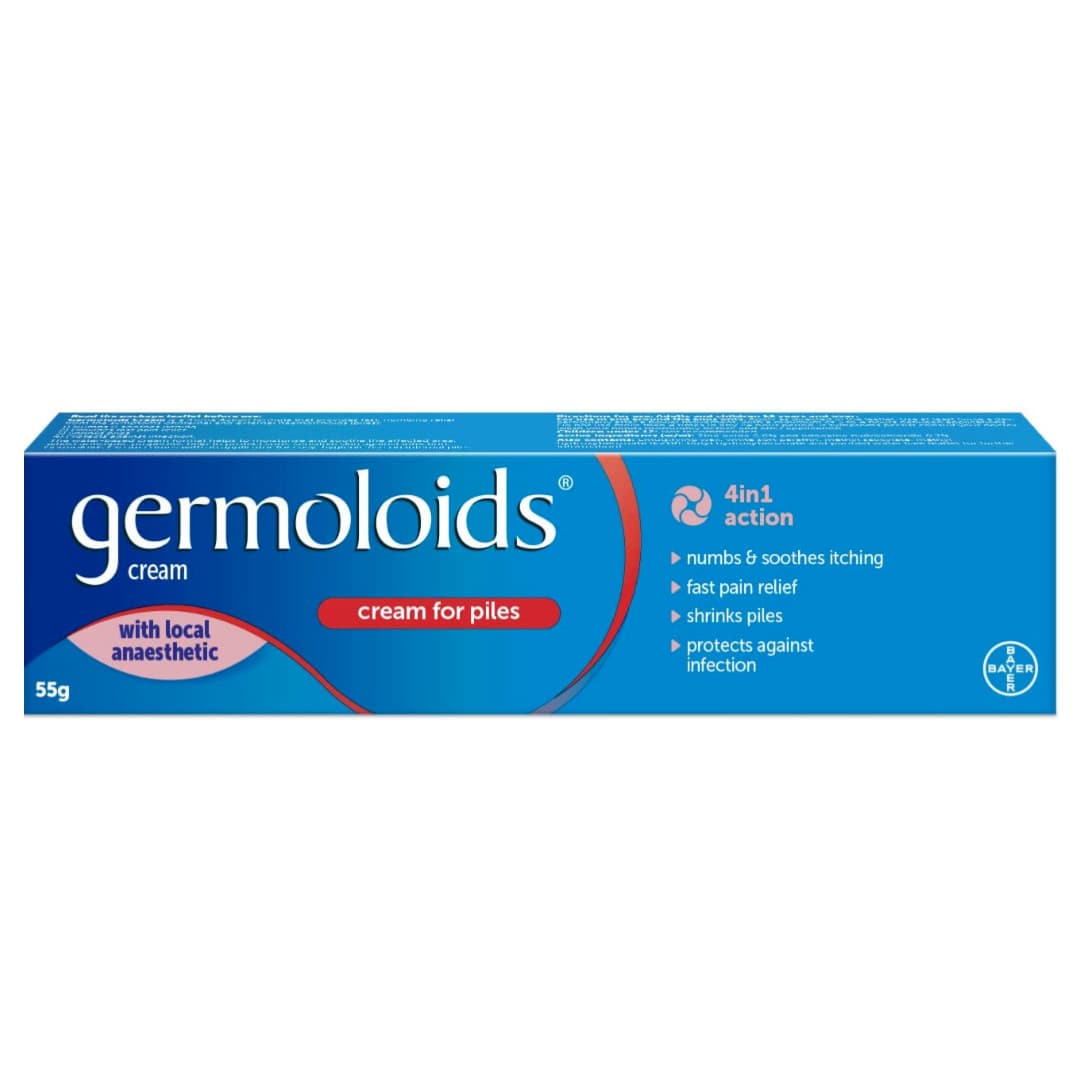 Germoloids Hemorrhoid Piles Cream Anaesthetic to Numb the Pain ® UK GSL 55g