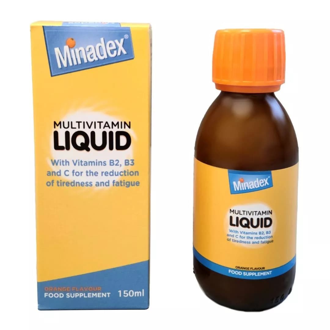 Minadex Multivitamin Liquid 150ml- Vits B2,B3,C That Reduces Tiredness/Fatigue