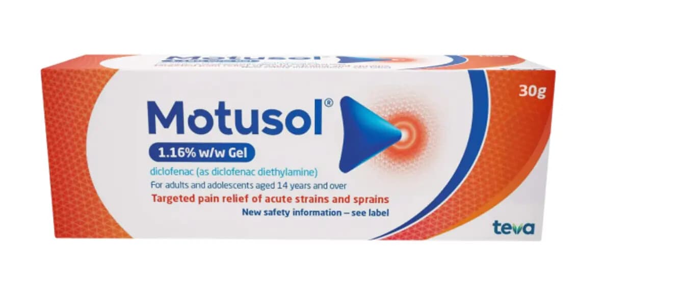 Motusol 1.16% w/w Gel diclofenac diethylamine pain relief 30g