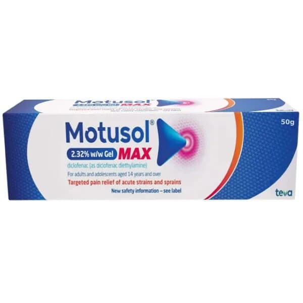 Motusol 2.32% w/w Gel diclofenac diethylamine pain relief 50g