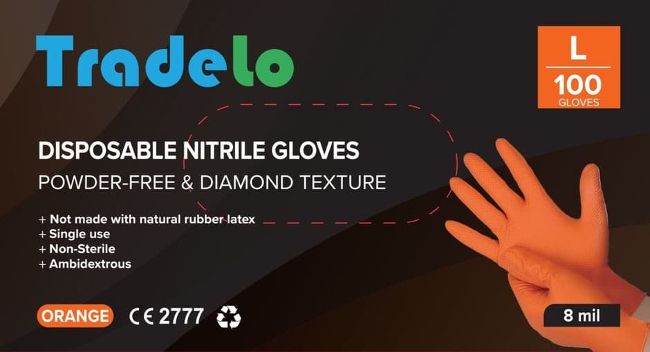 Orange Diamond Grip Nitrile - 1000