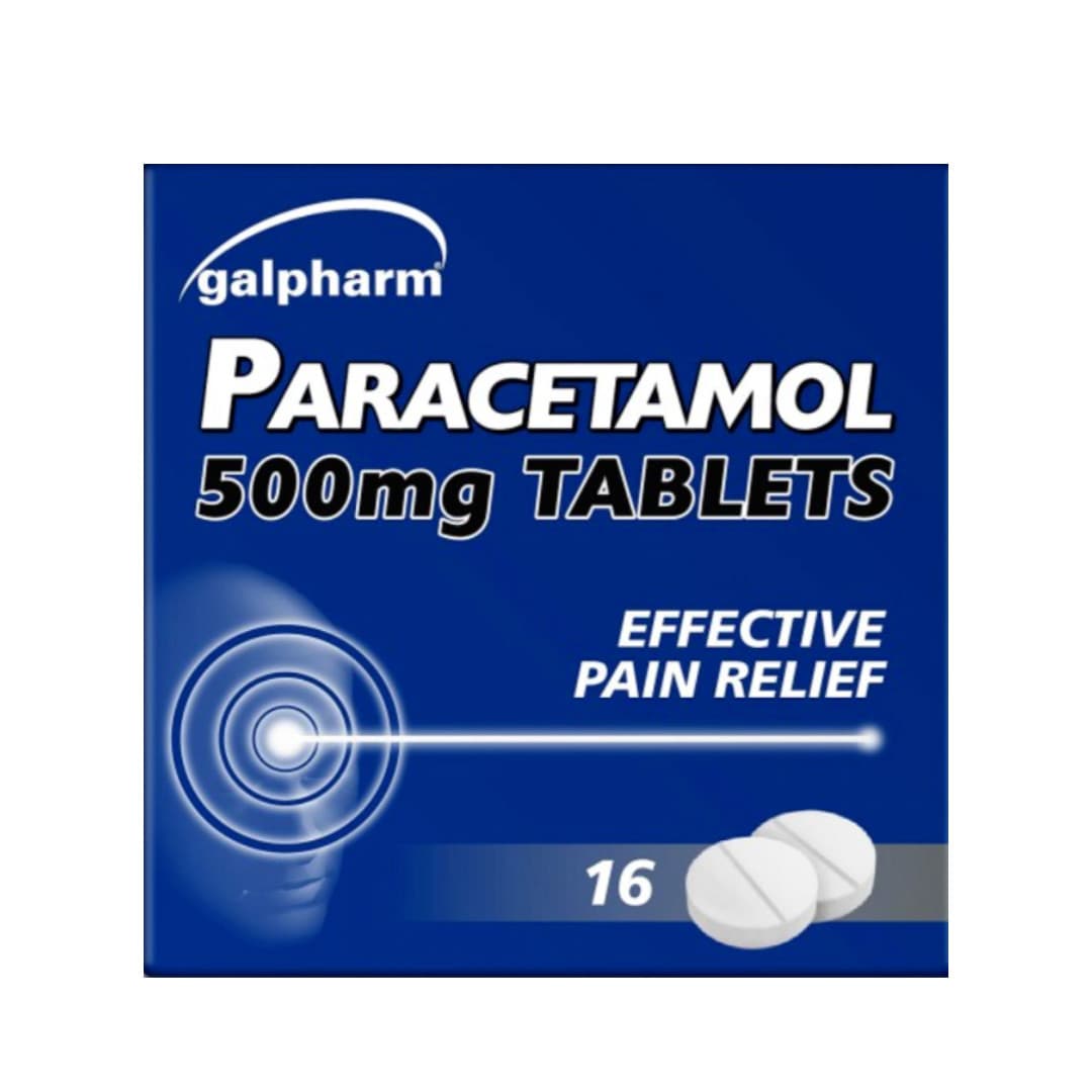 Paracetaml 16 tablets for Headache, Migraine, Back Pain 500mg