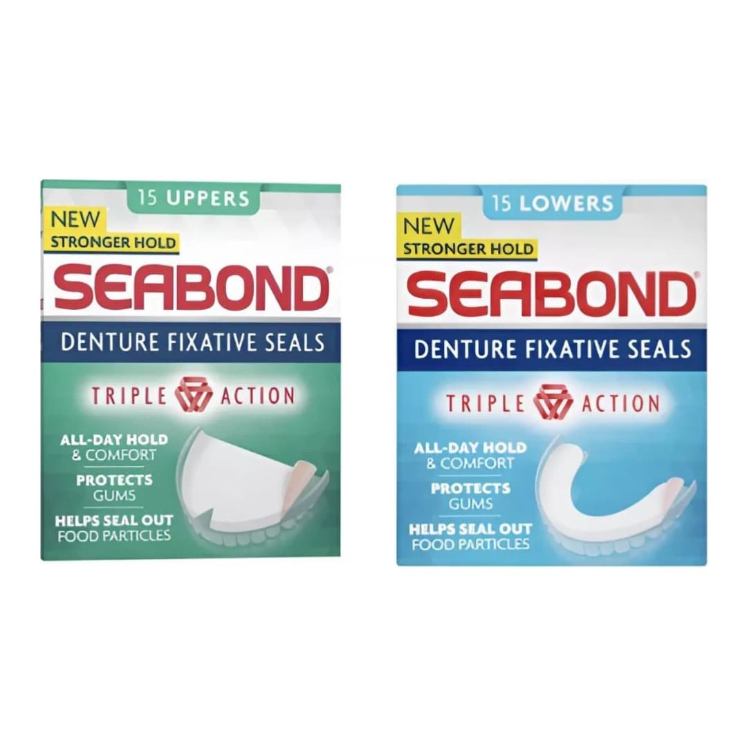 Super Ultra Denture Fixative Seals Soft Adhesive Cushion (15 UPPER AND 15 LOWER)