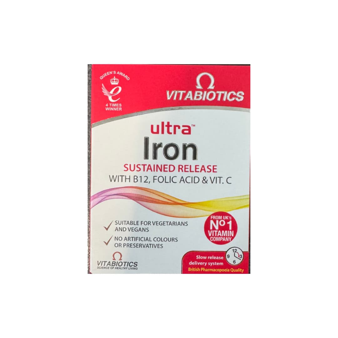 Vitabiotics Ultra Iron With B12, Folic Acid & Vit C - 30 Tablets