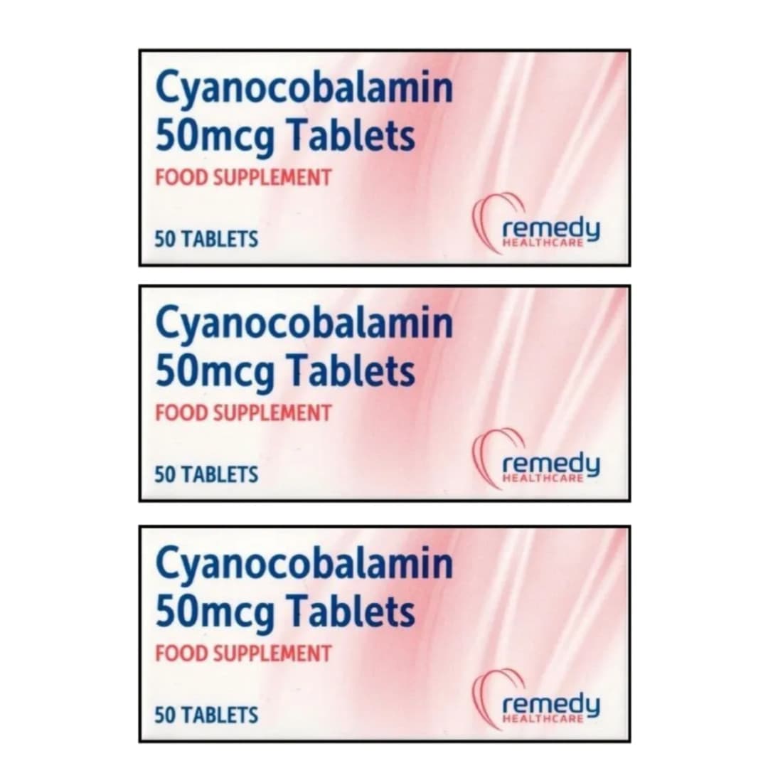 Vitamin B12 50mcg-VEGETARIAN-3x50 TABLETS-CYANOBALAMIN(BRANDS MAY VARY)
