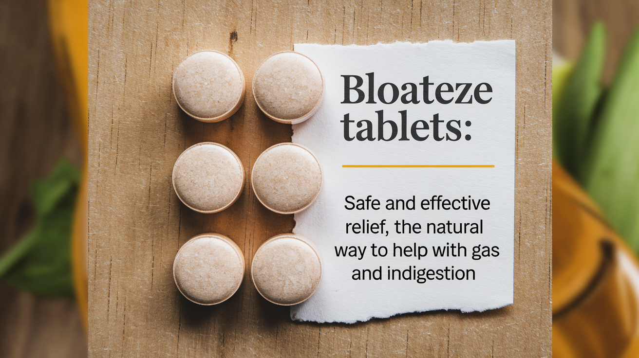 Bloateze Tablets Safe and Effective Relief, the Natural Way to Help
