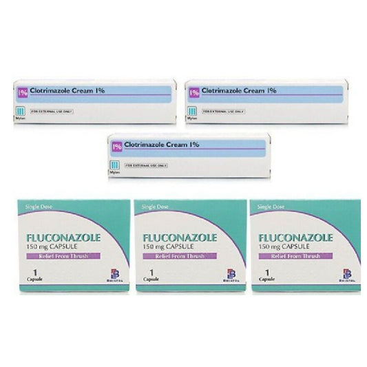 3 x Clotrimazole & 3 x Fluconazole Thrush Treatment Multipack