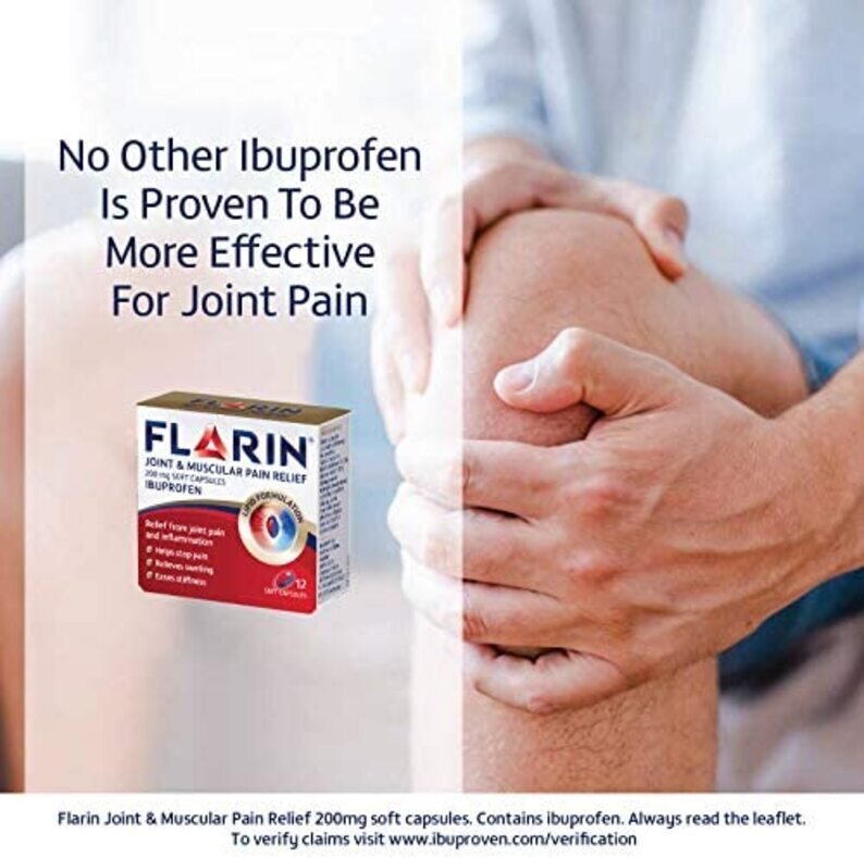 Flarin 200mg Soft Capsules - 12 Count | Effective Pain Relief and Anti-Inflammatory