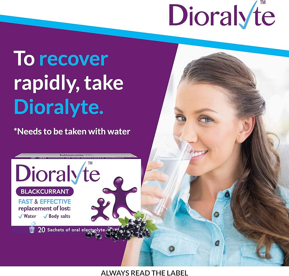 Dioralyte Blackcurrant - 20 Sachets | Rapid Rehydration for Diarrhoea and Vomiting