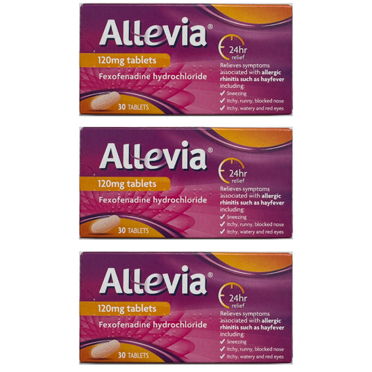 Allevia 120mg Hayfever Allergy Relief - 30 Tablets X3