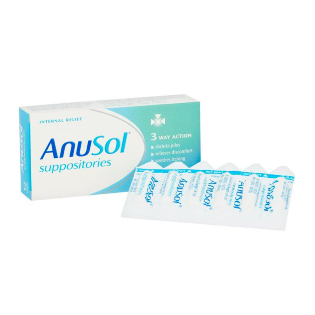 Anal Itching, Hemorrhoids, Piles Treatment 3 Way Action Anusol Suppositories GSL