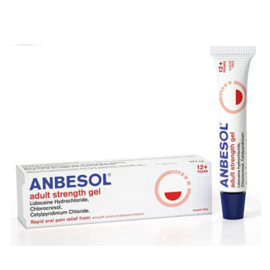 Anbesol Adult Gel - 10g | Fast-Acting Relief for Mouth Ulcers and Denture Irritation