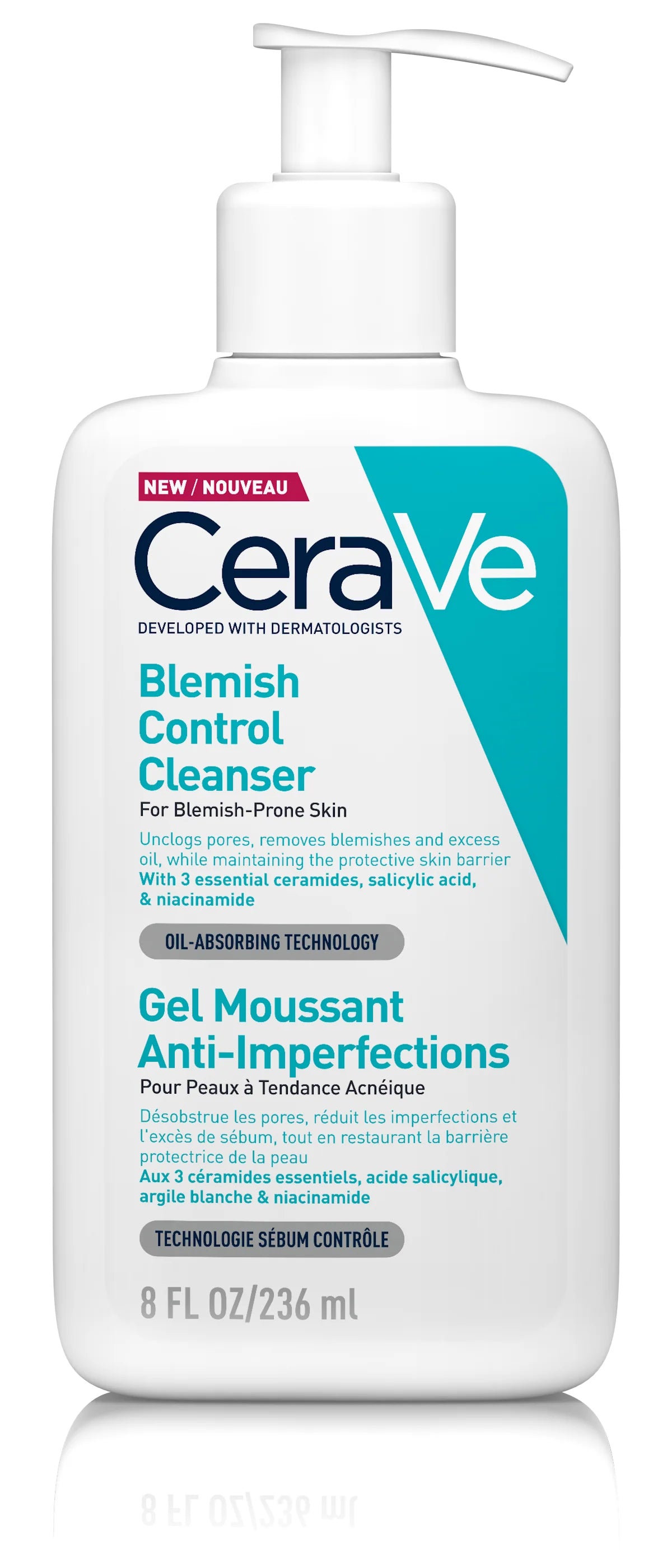 CeraVe Blemish Control Cleanser - 236ml | Clears and Prevents Blemishes with Salicylic Acid