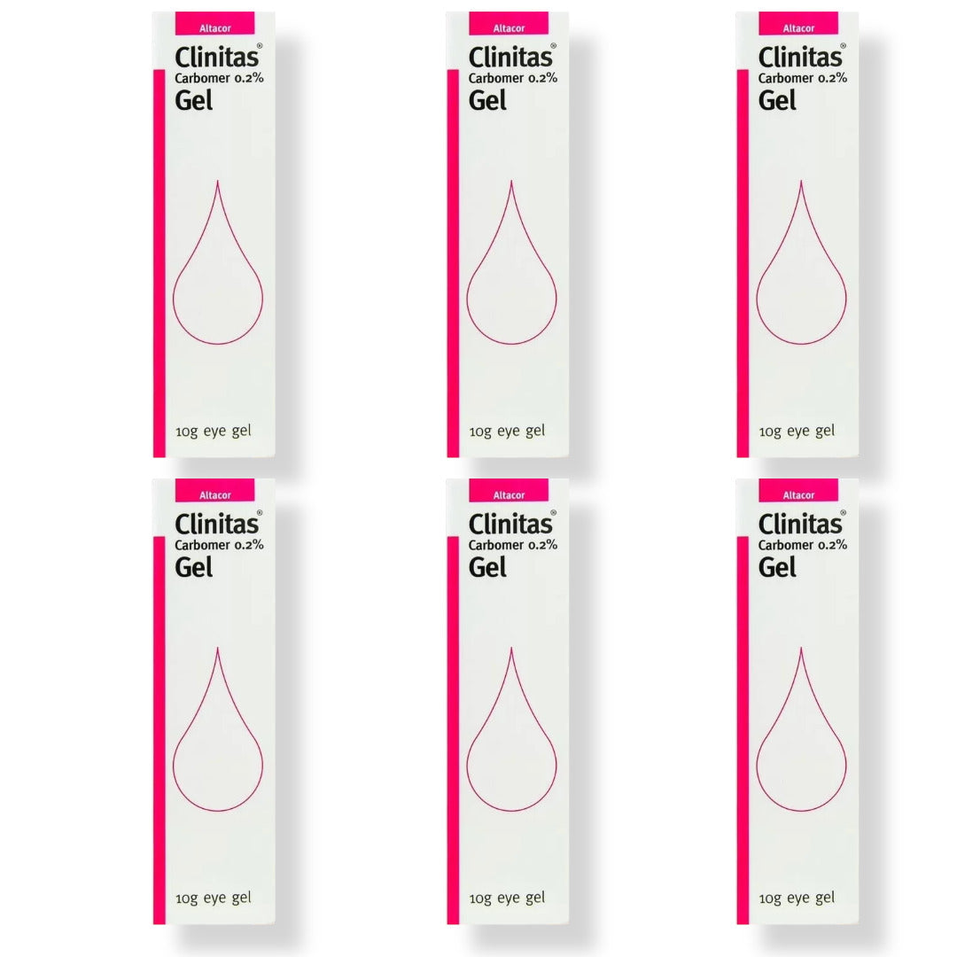 Clinitas - Carbomer Liquid Eye Gel 0.2% 6 x 10g - Dry Sore Eye Drop