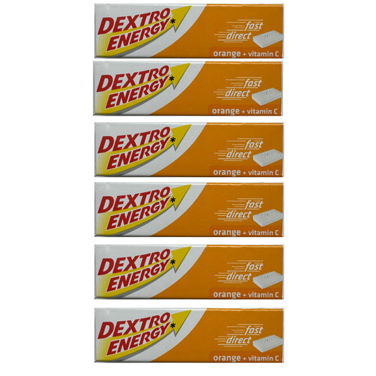 Dextro Energy Dextrose Glucose Fast Acting Tablets Orange 47g X6