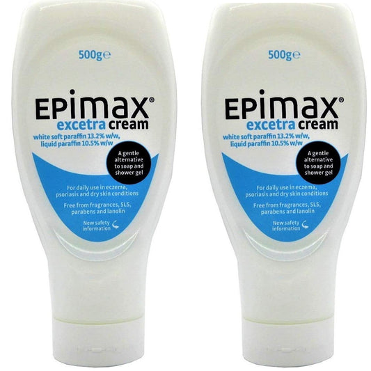 Epimax Excetra Cream 500g x 2- Eczema Psoriasis Dry Skin GSL.