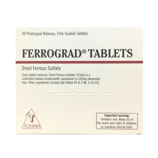 Ferrograd Tablets - 30 Pack - Strong Prolonged Release Iron