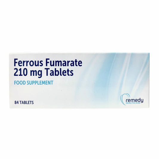 Ferrous Fumarate 210mg, Iron Tablets, Deficiency, Anaemia x 84 Tabs UK GSL.