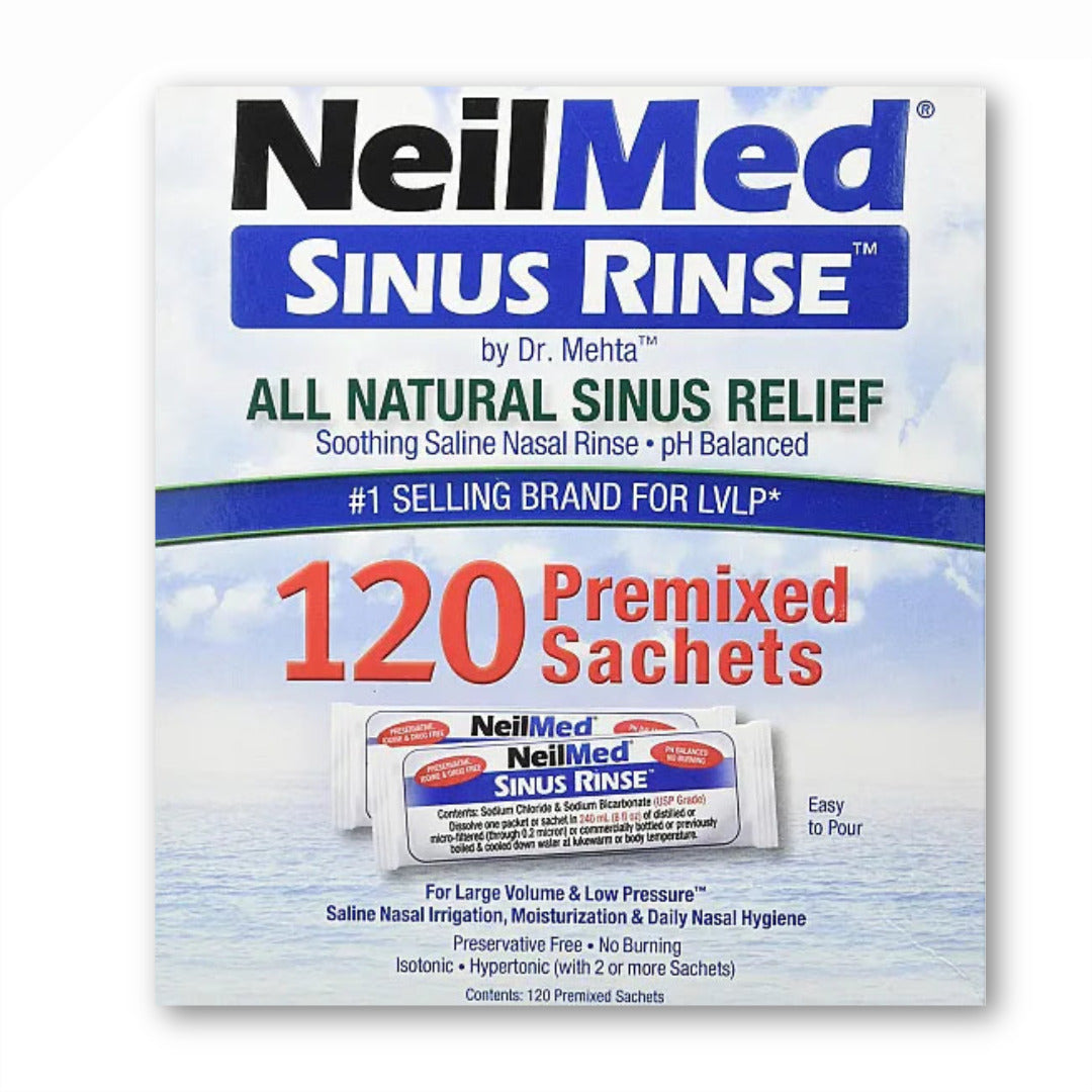 Neilmed Sinus Rinse 120 Pre Mixed Sachets All Natural - SAME DAY DISPATCH