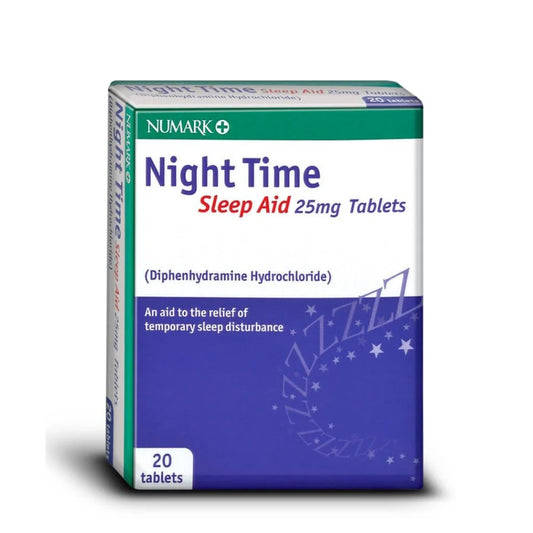 Numark Sleep Aid Tablets 25MG Diphenhydramine x 20 Tablets