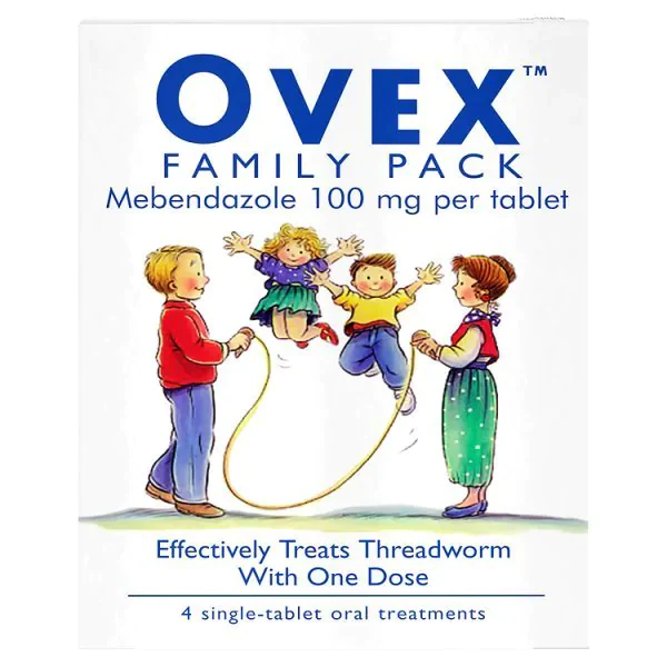 Ovex Family Pack Mebendazole 100mg- 4 Tablets