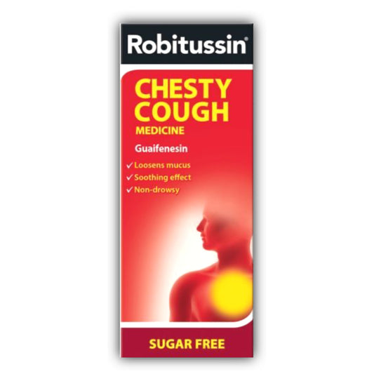 Robitussin Cough Medicine 250ml Mixture CHESTY Guaifenesin Sugar Free Syrup