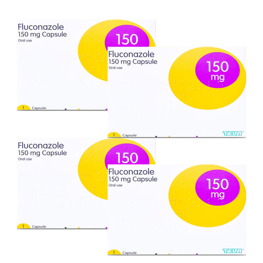 4 x Fluconazole 150mg Oral Capsules | Single-Dose Antifungal Treatment for Thrush (Partner Pack)