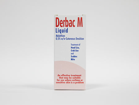 Derbac M Liquid - 150ml - formulated to treat head lice, pubic lice and scabies