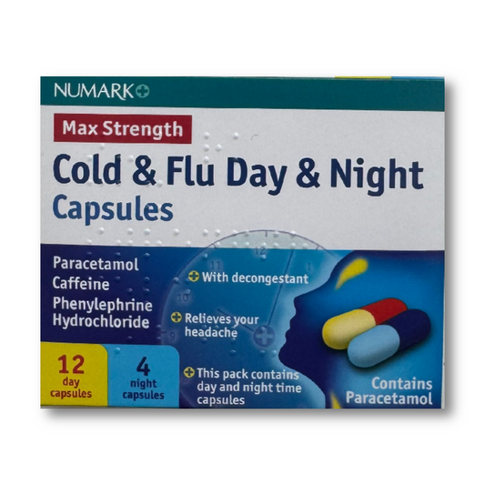 Numark Max Strength Cold & Flu Day & Night Capsules - 16 Capsules