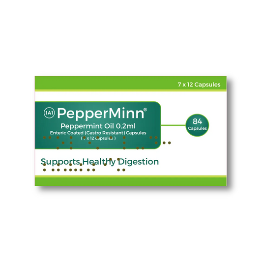 PepperMinn Peppermint Oil 0.2ml 84 Enteric Coated Capsules (Brands May Vary)