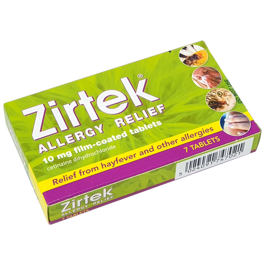 Zirtek allergy tablets (cetirizene dihydrocloride 10mg) - 7 tablets